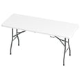 thumbnail image 1 of Costway 6 ft Portable Folding Table with HDPE Tabletop Safe Lock Mechanism Carrying Handle White, 1 of 7