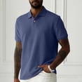 thumbnail image 3 of BRANROY Men's Short Sleeve Jacquard Polo Shirt - Textured Business Casual Collared Top for Men, Lightweight Breathable Summer Shirts, Father's Day Gift for Husband,Navy,3XL, 3 of 5