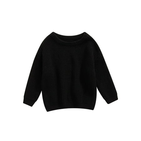 

Sunisery Newborn Baby Girl Boy Sweaters Cardigans Knit Sweatshirt Warm Crewneck Long Sleeve Tops Clothes Black 6-9 Months