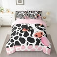 thumbnail image 2 of Castle Fairy Animal Cow Bedding Comforter Set 7 Pieces for Boys Girls,Rustic Farmhouse Full Bedding Set Lightweight,Cattle Print Fitted Sheet Flat Sheet,Breathable Home Decor,Reversible, 2 of 8