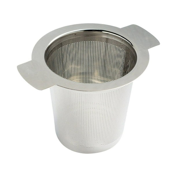 Infusor de té de acero inoxidable | Filtro de malla fina para hojas de té | Orificio de 0,5 mm | Colador para té y café de hojas sueltas | Herramienta de cocina con tapa opcional