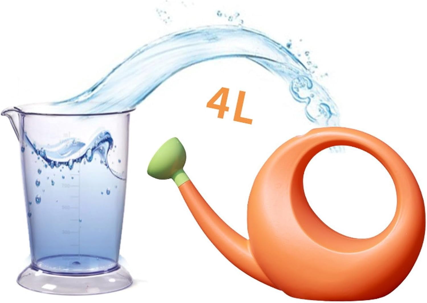 4L Large Capacity Watering Can with Long Spout – Lightweight Indoor & Outdoor Plant Waterer for House Plants, Patio, and Garden (Green,1Pcs, B)