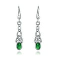 thumbnail image 3 of Bling Jewelry Womens BFF Blue Green Simulated Emerald Love Knot Dangle Earrings, 3 of 4