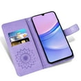 thumbnail image 6 of Asuwish Compatible with Samsung Galaxy A15 5G/4G Wallet Phone Case and Tempered Glass Screen Protector Flip Credit Card Holder Stand Mandala Flower Cell Cover for A 15 G5 15A Women Men Purple, 6 of 8