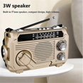thumbnail image 3 of FM AM SW Radio Solar Charging Emergency Radios Receiver Gold, 3 of 3