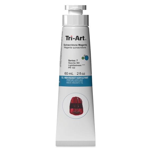 Tri-Art High Viscosity Artist Acrylic - Quinacridone Magenta, 60 ml tube