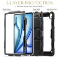thumbnail image 6 of Rugged Case For iPad Pro 12.9 2021 – 3-Layer Protection Shockproof Stand Cover with Screen Protector, Adjustable Stand, Shoulder Strap, & Pencil Holder -- Black, 6 of 10