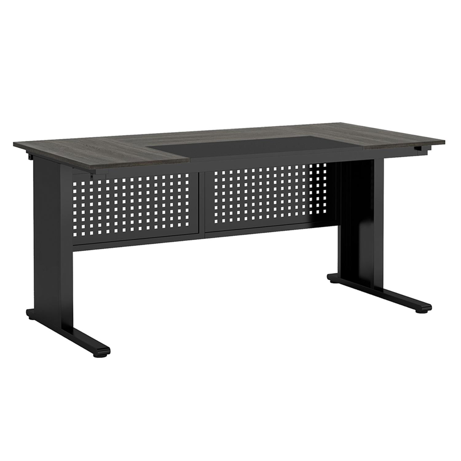 Demi Bonn 63" Modern Large Computer Desk with File Cabinet, Industrial L-Shaped Executive Desk, Study Work Desk for Home Office, Study, Living Room, Black