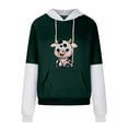 thumbnail image 3 of EQWLJWE Cow Print Sweatshirt for Women Fall Warm Sweatshirt Cute Cow Print Drawstring Drop Shoulder Hoodie Loose and Pockets Halloween Sweaters Halloween Clearance Costumes, 3 of 4