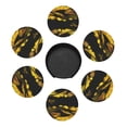 thumbnail image 5 of Beautiful Sunflower Butterfly Coasters With Leather Holder Set Of 6 Round Coasters for Home and Kitchen Decor, 5 of 7