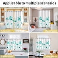 thumbnail image 6 of Blue Aqua Flower Kitchen Curtains Small Short 39 Inch Length, White Floral Plant Herb Botanical Grommet Top Bedroom Living Room Curtains, Light Filtering Cafe Curtain Drapes 2 Panels Set 55''x39'', 6 of 9