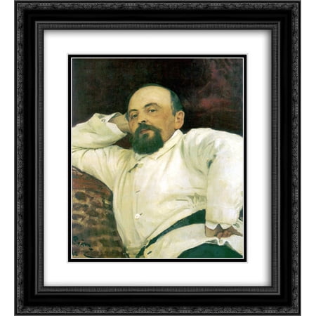 Ilya Repin 2x Matted 20x24 Black Ornate Framed Art Print 'Portrait of Savva Mamontov'