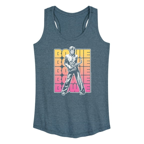 David Bowie - Bowie Stacked - Women's Racerback Tank Top