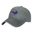 thumbnail image 2 of DouZhe Adjustable Washed Cotton Baseball Cap - New Zealand Kiwi Flag Prints Vintage Dad Hat Unisex Sports Caps (Gray), 2 of 7