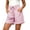 03# Pink, variant on Ihhxva Cotton Beach Shorts for Women High Waist Elastic Drawstring Striped Adjustable Flat Front with Pockets Stretchable Exterior Pocket Summer Casual Workout Lounge S-2XL
