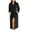 Black, variant on Womens Long Fluffy Bathrobes Comfy Flannel Plush Lapel Kimono Robes Soft Winter Warm Spa Robe with Pockets