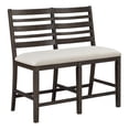 thumbnail image 1 of Pemberly Row Upholstered Counter Height Bench in Dark Espresso and Beige, 1 of 10