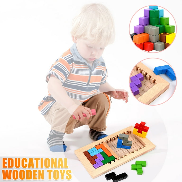 Fridja 6pcs Toddler Wooden Puzzles Set Early Developmental STEM