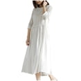 thumbnail image 2 of Women's Cotton Dress, Round Neck Loose Short Sleeve Dress, Casual and Comfortable Everyday Dress for Women, 2 of 4
