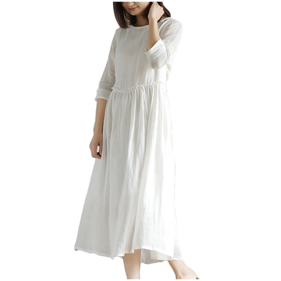 Sexlip Womens Maxi Dress Short Sleeve Ruffled Design Soft Fabric Flowy Silhouette for Outdoor Leisure White XL