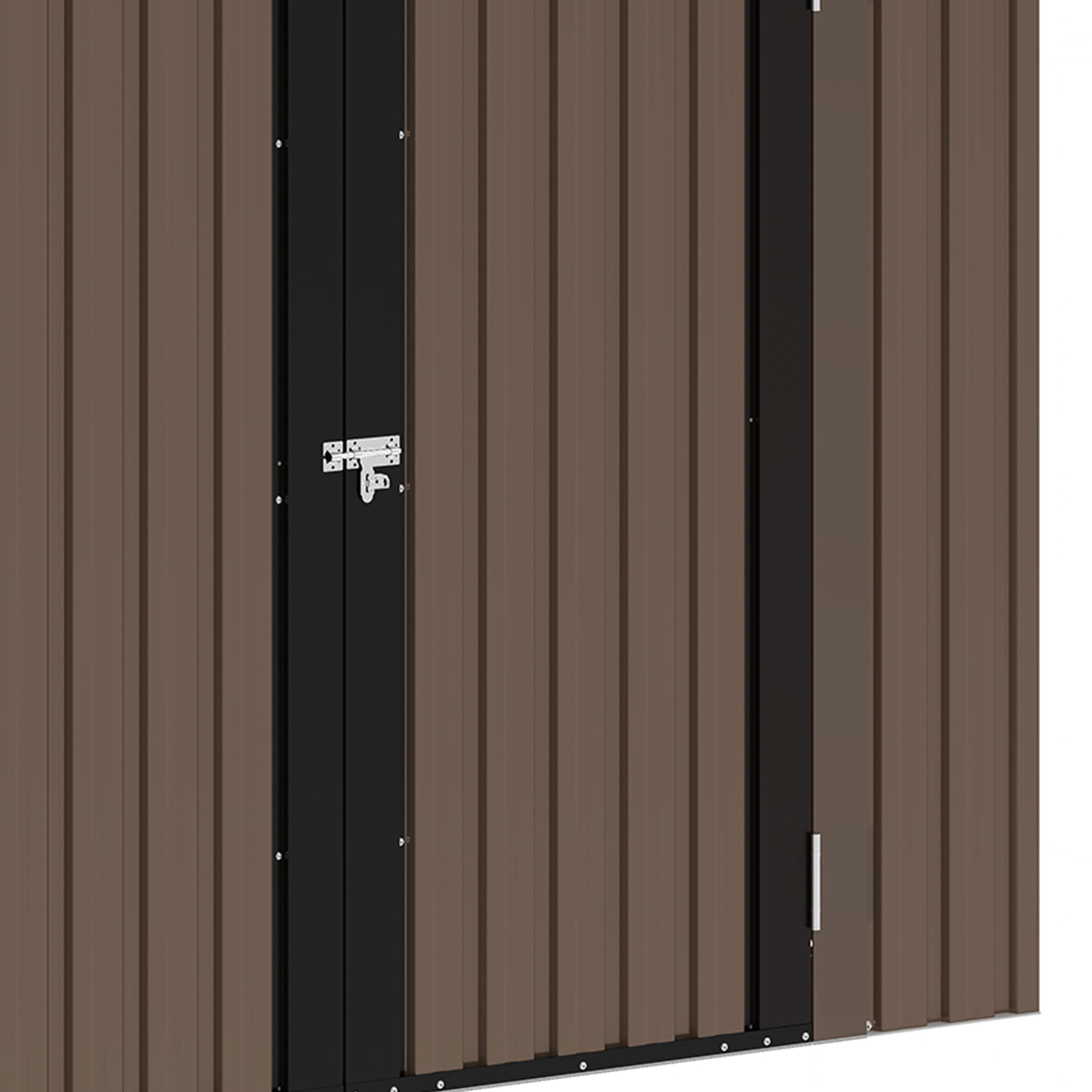 Uforic 6x4ft Metal Outdoor Storage Shed, Lockable and Waterproof with Gable Roof & Vents, Brown