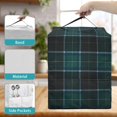 thumbnail image 5 of ZIATUBLES Dark Green Grid Print Ice Cream Maker Machine Dust Cover with Front Pocket, Open Bottom Design for Easy Slip-On Use, Stain Resistant Polyester Kitchen Appliance Decor, 5 of 6