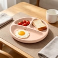 thumbnail image 4 of Cevemin 3 Compartment Silicone Suction Plate Anti-Slip Divided Toddler Plate Microwave Dishwasher Safe Food Tray for Baby Self Feeding, 4 of 6