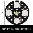 Black White Polka Dot Round Table Cloth Round Geometric Circle Elastic ...