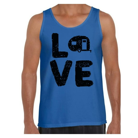 Awkward Styles Love Tank Top for Men Love Camping Men's Tank Top Camping T-Shirt for Him Love Camping Tank Top for Boyfriend Camping Lovers Gifts Camper Tank Top for Dad I Love Camping Shirt for Men