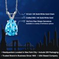 thumbnail image 2 of Gem Stone King 14K White Gold Swiss Blue Topaz Pendant Necklace for Women | 2.27 Cttw | Gemstone November Birthstone | Pear Shape 10X7MM | With 18 inch Chain, 2 of 6