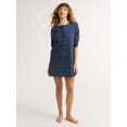 thumbnail image 2 of Joyspun Women's Jersey Long Sleeve Henley Sleepshirt, Sizes S to 3X, 2 of 6