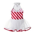 thumbnail image 5 of TSSOE Kids Girls Christmas Candy Cane Tutu Dress Sequin Striped Dance Gymnastic Leotard Figure Skating Dress Red 6, 5 of 7