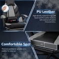 thumbnail image 5 of Walsunny Leather Gamer Chair with Footrest, Video Gamer Chair for Adults, High Back Gaming Chair with Massage Lumbar Support, Gray, 5 of 9