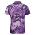 thumbnail image 5 of Purple Wolf Men Zipper T-shirt Summer Casual Short Sleeve T-shirt Top, 5 of 7