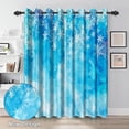 thumbnail image 2 of Christmas Curtains For Living Room, Blue Snowflake Print Window Drapes Winter Snowy Blackout Curtains For Bedroom Dining Room Home Window Decorations 26"W x 54"L (Pack of 2), 2 of 6