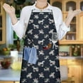 thumbnail image 6 of Blue Cartoon Unicorn Flower Pattern Apron-Garden Aprons for Women with Pockets-Cotton Linen Waterproof Kitchen Cooking Gardening Aprons Adjustable for Kitchen,Cooking,BBQ and Salon 33x27 Inch, 6 of 7
