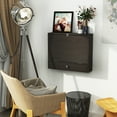thumbnail image 3 of HOMCOM Wall Mounted Desk with Storage Shelves, Floating Desk with Foldable Tabletop, Space Saving Computer Writing Table for Home Office, 23.5 x 6 x 19.75 Inch, Coffee, 3 of 9