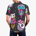 thumbnail image 5 of Xecao Cat Icecream for Mens' Casual Short Sleeve Button-Down Polo Shirts for a Classic Golf Look, 5 of 9