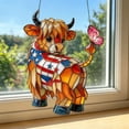 thumbnail image 1 of Adorno Colgante para Ventana con Forma de Vaca, de Acrílico Teñido, Estilo Rústico, Ideal para Ventanas, Jardines o Interiores. Atrapasueños Ligero con Cadena Metálica., 1 of 7
