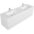 thumbnail image 5 of 72“ Double Sink Vanity Cabinet, Floating Bathroom Vanity with Sink with 2 Resin Top Basin and 4 Soft Close Drawers, Whtie, 5 of 12