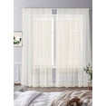 thumbnail image 3 of Sheer Curtains 96 Inches Long, Cream Greek Key Light Filtering Window Curtains for Living Room, Geometric Greece Ancient Farmhouse Geo Rod Pocket Voile Sheer Curtain Drapes, 52"W x 96"L, 2 Panels, 3 of 8