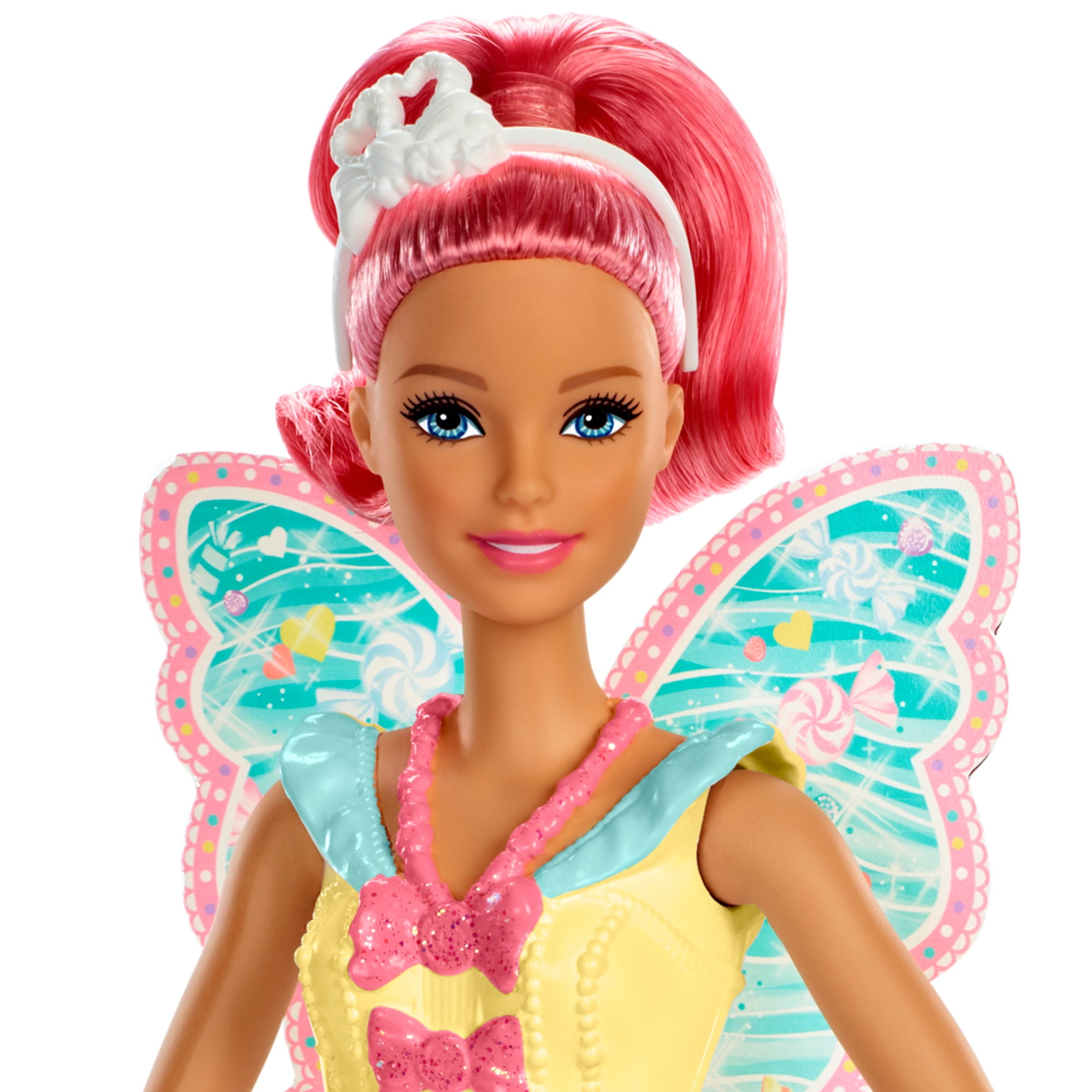 Barbie Dreamtopia Fairy Doll, Pink Hair & Candy-Decorated Wings