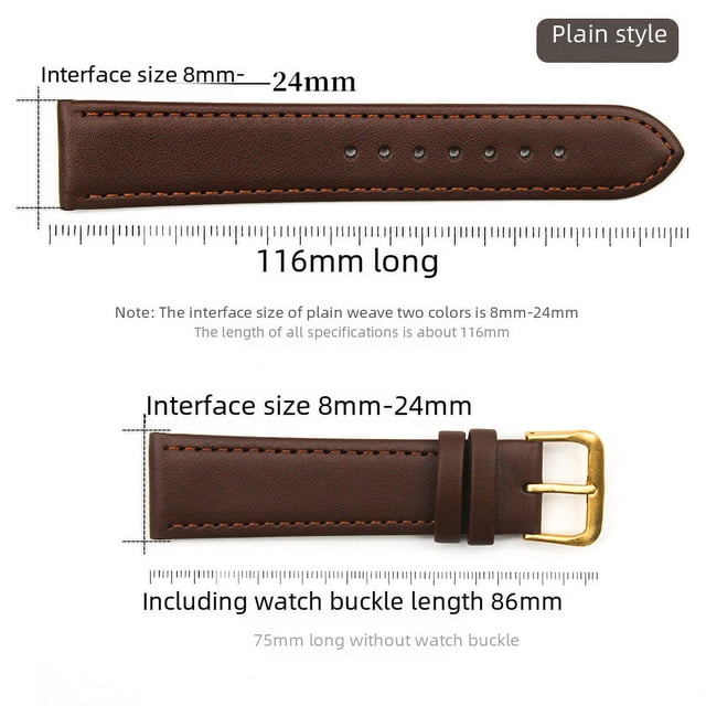 Accesorios para relojes Correa plana de cuero sintético para hombres y mujeres Reloj con hebilla de pasador Correa de pulsera de cuero liso