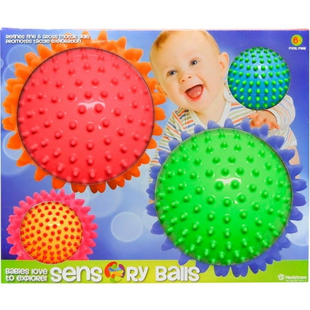 Hedstrom 3.5" and 6" Mini Sensory Multi Knobby Balls, Style 2, 4 Pack