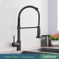 thumbnail image 1 of Brushed Gold Kitchen Sink Faucet Spring Pull-down Hot Cold Mixer Faucet Deck Installation Faucet, 1 of 5