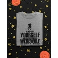 thumbnail image 5 of Old Glory Youth Halloween Always Be Yourself Werewolf Long Sleeve T Shirt, 5 of 6