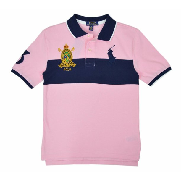 New Polo Ralph Lauren Boys Kids 100% Cotton Mesh Shirt Polo Pink Sz M(10-12)  9661-1 