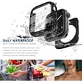 thumbnail image 4 of 3 Pack Waterproof Case Compatible with Apple Watch Screen Protector 40mm SE iWatch Series 6 5 4 Accessories, Hard PC Full Protective Face Cover Sports for Men Women (40mm, Black/Blue/Green), 4 of 5