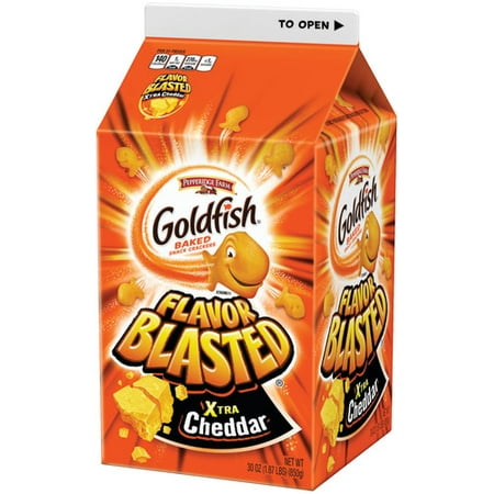 Merlot Cheddar - Pepperidge Farm Goldfish Flavor Blasted Xtra Cheddar Crackers, 30 oz. Carton