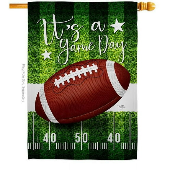 Breeze Decor H109082-BO Game Day Sports Football 28 x 40 in. Double-Sided Decorative Vertical House Flags for Decoration Banner Garden Yard Gift